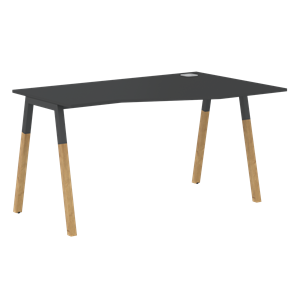 Письменный стол правый FORTA Черный Графит-Черный Графит-Бук FCT 1367 (R) (1380х900(670)х733) в Хабаровске