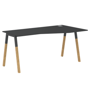 Письменный стол правый FORTA Черный Графит-Черный Графит-Бук FCT 1567  (R) (1580х900(670)х733) в Хабаровске
