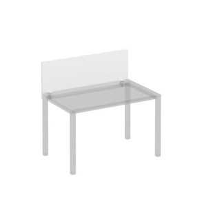 Экран для стола 120 на белом металлокаркасе фронтальный Комфорт КФ, белый премиум (120x45x1.8) К.Б 841 в Хабаровске