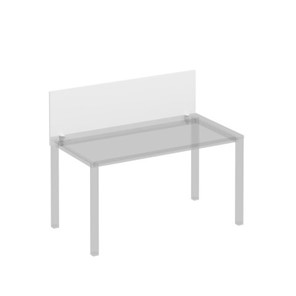 Экран для стола 140 на белом металлокаркасе Комфорт КФ, белый премиум (140x45x1.8) К.Б 842 в Комсомольске-на-Амуре