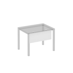Экран стола защитный (ДСП) с кронштейнами для стола 100 на белом металлокаркасе Комфорт КФ, белый премиум (85x3.2x1.8) К.Б1 810 в Хабаровске