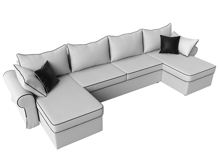 Большой П-образный диван Элис, Белый (экокожа) в Хабаровске - изображение 6