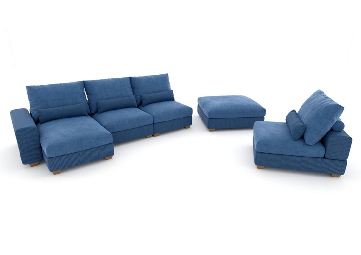 П-образный диван V-10-M П (П1+Д4+Д2+УС+ПС), Memory foam в Хабаровске - изображение 2