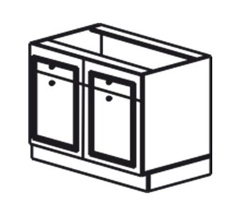 Кухонная тумба Веста рабочая двухдверная с ящиками 820*600*525 мм в Хабаровске