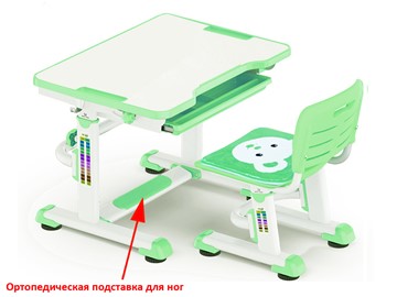 Растущая парта и стул Mealux BD-08 Teddy, green, зеленая в Хабаровске
