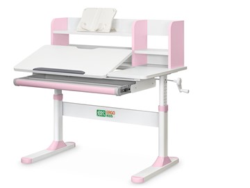 Растущий стол Ergokids TH-330 Pink TH-330 W/PN, столешница белая / накладки на ножках розовые в Хабаровске - предосмотр